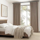 Topfinel Extra Long Total Blackout Linen Curtains 120 Inches Long for Living Room Large Window with Hooks Rings, Pinch Pleated Cold Blocking Acoustic Heavy Taupe Track Curtains 2 Panels 10 FT Topfinel