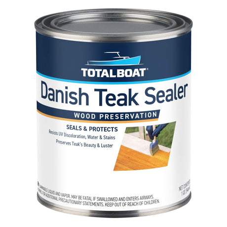 TotalBoat-409329 Danish Teak Sealer - Marine Grade Wood Sealer Oil for Boat Decks, Trim and Indoor & Outdoor Teak Furniture (Quart) TotalBoat