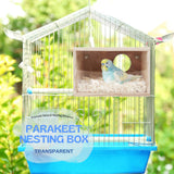 TiereCare Parakeet Nesting Box - Visual Wooden Bird Nest Breeding Box - Bird Cage House with Perch for Lovebirds Cockatiel Budgie Finch Parrot Tierecare