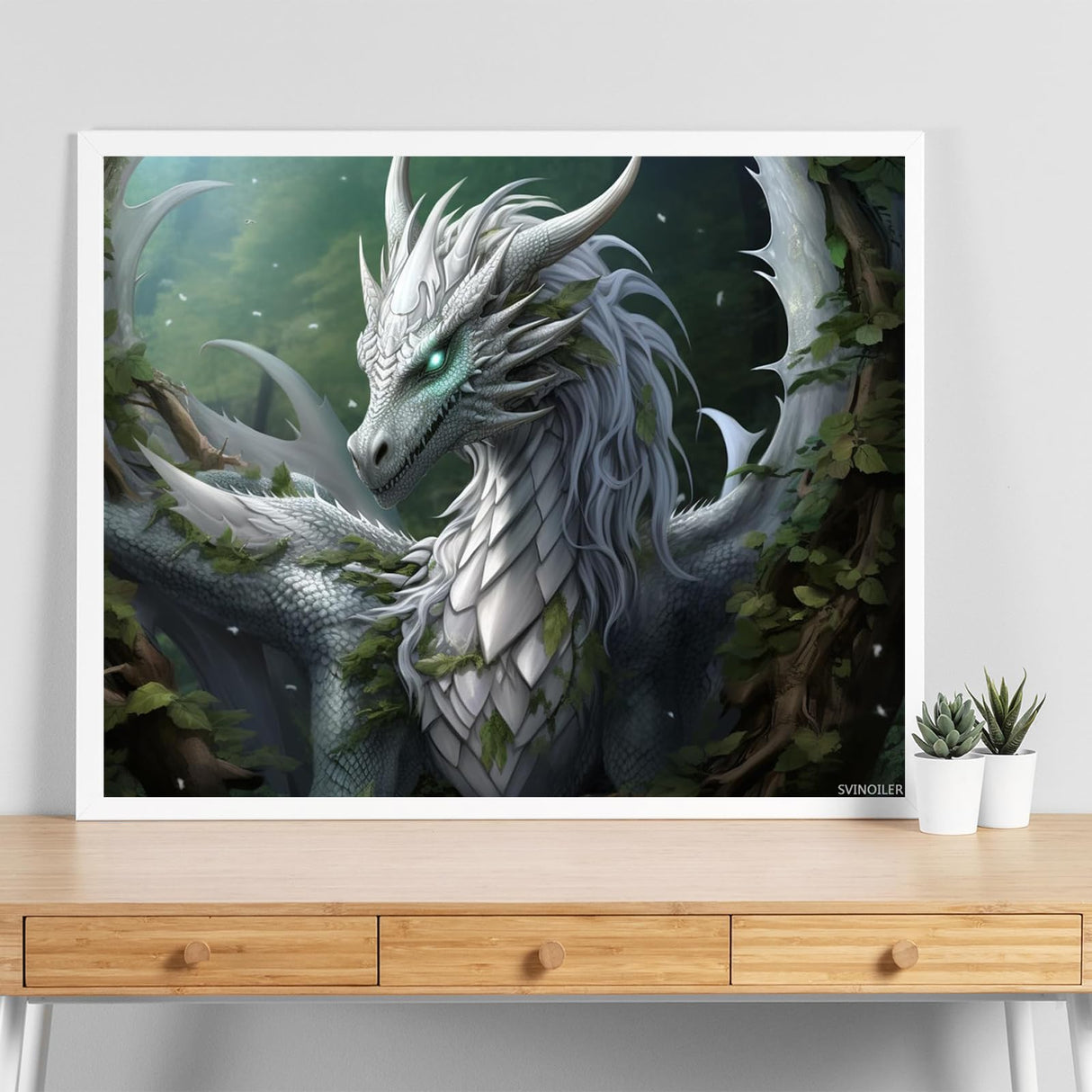 SVINOILER Paint by Numbers Dragon for Adults, Acrylic Oil Painting by Numbers Kits for Beginner with Paintbrushes Brushes Art Crafts Canvas for Home Decor 40x50 cm SVINOILER