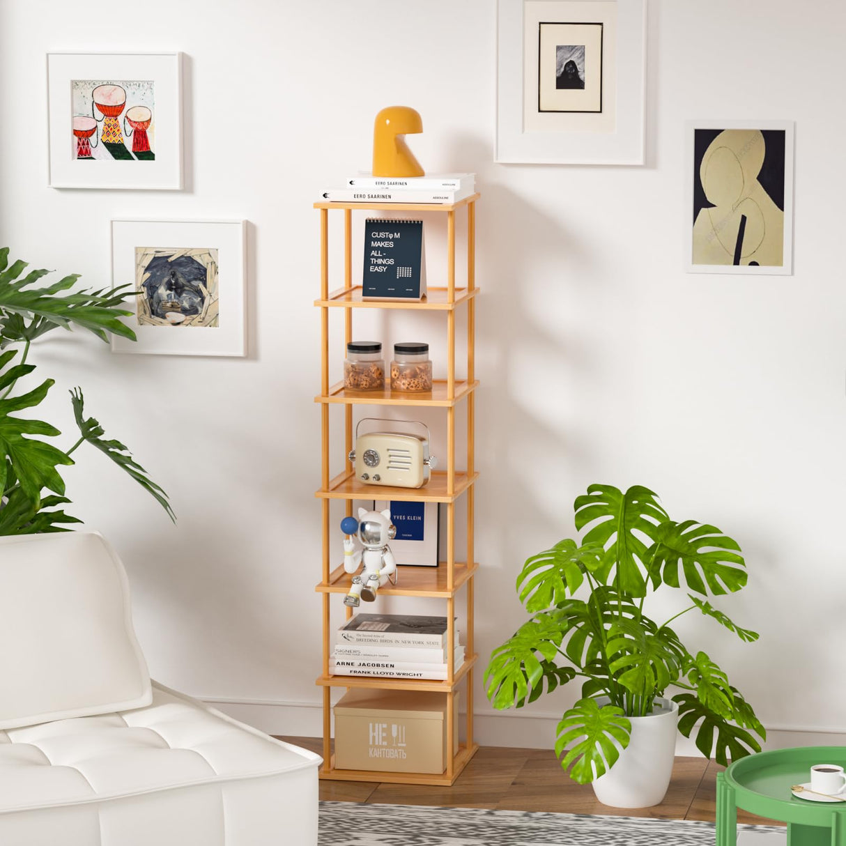 Bamboo Free Standing Shoe Rack Shelf Multi Tier Tall Wooden Stackable Shoes Rack Organizer for Closet Front Door Entrance Narrow Vertical Shoe Storage Rack for Corner Stand (Nature, 7 Tiers) MHXW SXPN