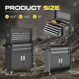 Omelaza 8-Drawer Rolling Tool Chest with Lock, Detachable Tool Cabinet Cart with Wheels, High-Capacity Mechanic Tool Organizer for Garage Workshop Warehouse Storage Omelaza