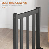 HOMCOM Dining Chairs, Set of 2 Farmhouse Kitchen & Dining Room Chairs with Slat Back, Pine Wood Seating for Living Room, Black HOMCOM