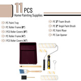 Bates- Paint Tray Set, 11 pcs, Paint Roller Kit, Paint Rollers 9 Inch, Small Paint Roller, Paint Roller Tray, 4 Inch Paint Roller, Paint Roller Set, Paint Kit for House Painting, Paint Roller Covers Bates Choice