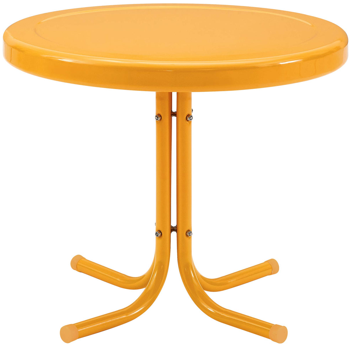 Crosley Furniture Griffith Weather Resistant Retro Metal Outdoor Side Table for Patio, Deck, Porch, Tangerine Crosley Furniture
