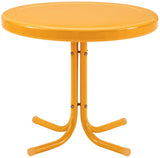 Crosley Furniture Griffith Weather Resistant Retro Metal Outdoor Side Table for Patio, Deck, Porch, Tangerine Crosley Furniture