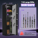 Marcree 8-10 Gun Safe for Rifles and Pistols, Gun Cabinet for Rifle and Shotgun Multi-Function, Biometric Fingerprint Large Rifle Safes for Home, with Inner Cabinet Dual Alarm System Marcree