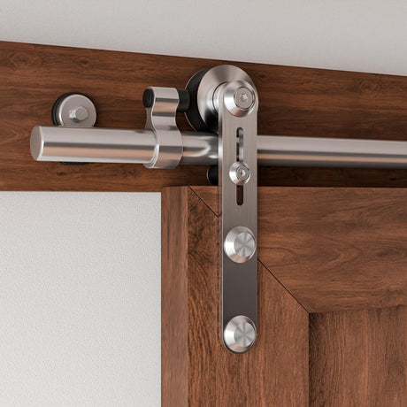 TOIMIOTOIM 5FT Stainless Steel Sliding Barn Door Hardware Kit,Slide Smoothly Quietly,Easy Install,Heavy Duty Sturdy Barn Door Track for 30" Single Wood Door TOIMIOTOIM