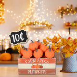 Whaline Fall Decorations for Home Indoor Fall Thanksgiving Table Decor Wooden Crate with Pumpkin Maple Leaf Wood Frame Small Blackboard Farmhouse Fall Kitchen Tiered Tray Decor Mantle Shelf Desk Whaline