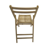 HomVent Set of 4 Slatted Wood Folding Chair, Fully Assembled Folding Chair Set Folding Event Chairs Wedding Chair Wooden Slatted Seat for Dining Room Kitchen Balcony Wedding Occasion Events (Natural) HomVent