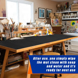 Vesici 1 Roll Work Bench Mat Resistant EVA Floor Runner Self Adhesive Easy to Clean Workbench Mat Pad for Garage Workbench or Table Storage Tool Station Organization, Black(23.5 x 200 Inch) Vesici