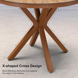 PURPLE LEAF 7 Pieces Round Dining Set Patio Aluminum Modern Round Table and Wicker Chairs with Cushions for Kitchen Backyard Garden Outdoor Furniture Sets PURPLE LEAF