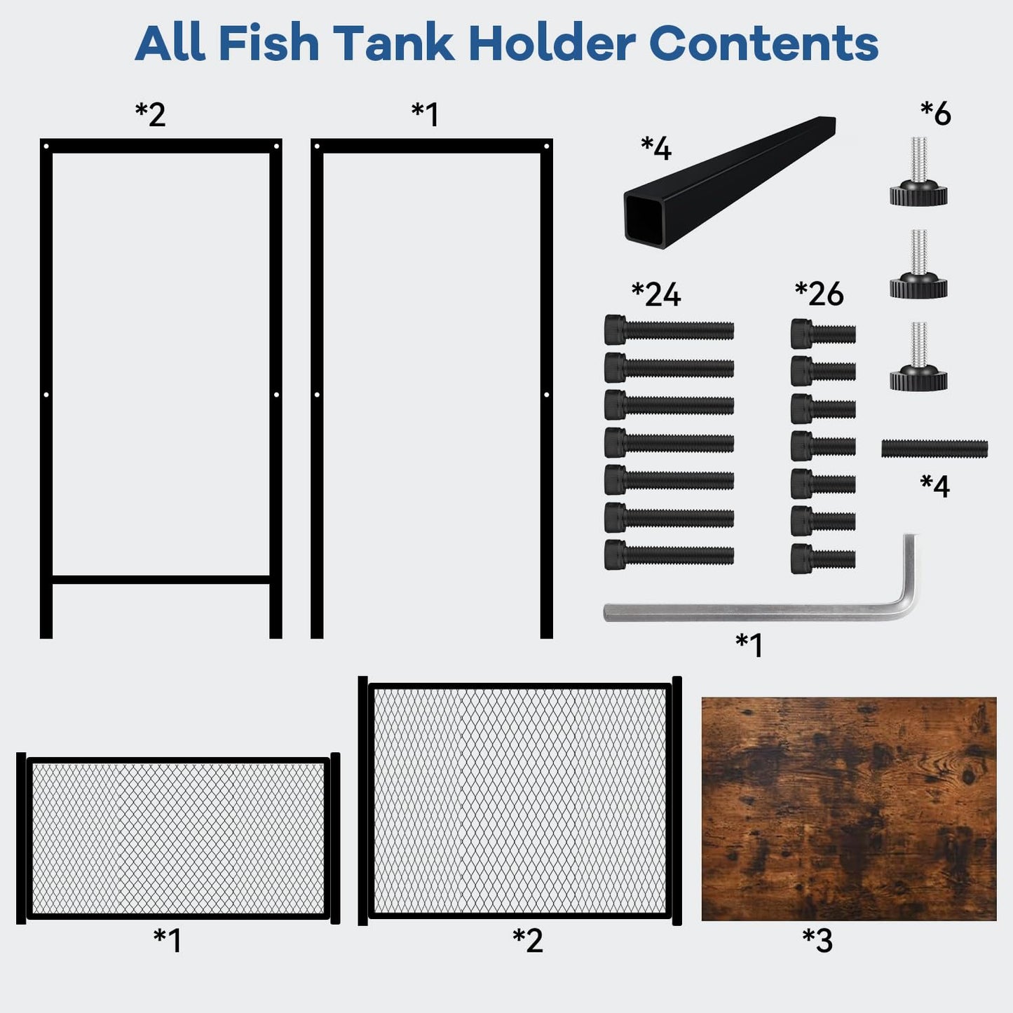 20-29 Gallon Water Tank Fish Tank Stand Metal Iron Frame for Insect Tank Pot Plants 2-in-1 Shelf Maximum Weight 400 Lbs 31.5In x 15In Adjustable Legs Suitable for A Variety of Furniture Styles