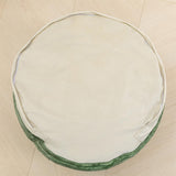 Stuffed Pouf Ottoman with High Density Foam Filler Plush Fiber Ottoman Poufs Pouf Stool Ottoman Round Foot Stool Storage Ottoman 20 x 12 Inches Floor Pouf Ottoman Foot Rest for Living Room Green AbunHeri