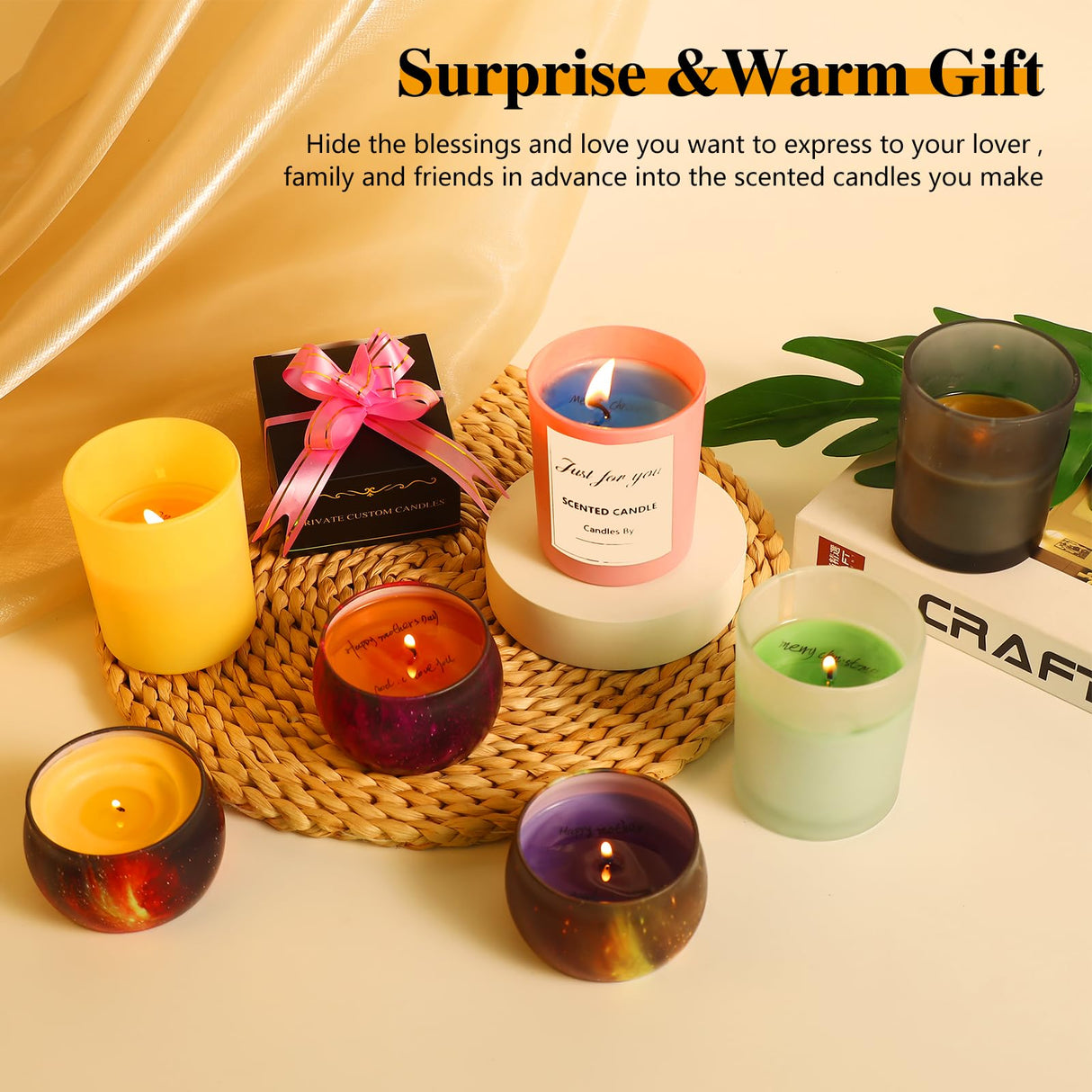 Candle Making Kit for Adults, Candle Making Supplies with Digital Soy Wax Melt Warmer, Premium DIY Starter Making Supply Perfect as Home Decorations with Glass Jar Yayena