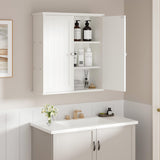 Shintenchi Bathroom Wall Medicine Cabinet with 2 Door, Bathroom Storage Organizer Over The Toilet,Space Saving Storage with 3-Tier Shelves,Solid White Shintenchi