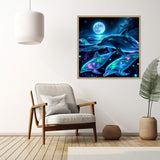 CHWGLFGG 5D Diamond Art Kits for Adults Beginners, Dolphin Diamond Painting Kits, DIY Full Round Drill Paint by Diamonds Dot Gem Art for Adults, Home Wall Decor 13.7X 13.7 Inch CHWGLFGG