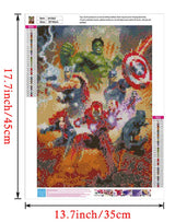 5D DIY Diamond Painting Kits for Adults, 5D DIY Full Drill Diamond Art Kit with Crystal Rhinestone,Paint with Diamond for Home Wall Decor Hulk and Captain America and Iron Man Myouth