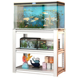 Rpuzonier 40-50 Gallon Fish Tank Stand, Heavy Duty Metal Aquarium Stand 34" L x 18" W x 31.5”H, Adjustable 2-Tier Fish Tank Rack Shelf Reptile Tank Stand for Home＆Office, Tank not Included (White) Rpuzonier