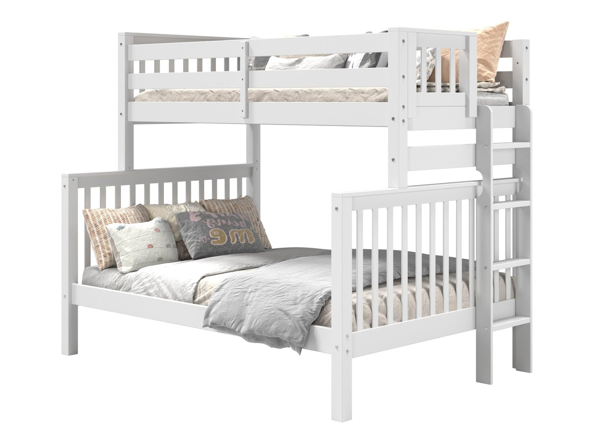 Bedz King BK961EL Bunk Bed, Twin over Full, White Bedz King
