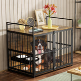 ROOMTEC Dog Crate Furniture-Style Cages for Large Dogs Indoor Heavy Duty Super Sturdy Dog Kennels with 2 Stainless Steel Bowls (48Inch = Int.dims: 46" W x 29" D x 35.5" H) ROOMTEC