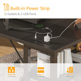 DLisiting Black L Shaped Gaming Computer Desk with Power Outlet Shelves, 40 Inch Small Corner Desk for Small Space Home Office, Study Work PC Desks for Bedroom, Black DLisiting