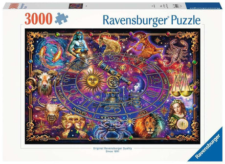 Ravensburger Zodiac 3000 Piece Jigsaw Puzzle - Enthralling Zodiac Illustration | Custom Blueboard | Perfect Interlocking Fit | Vibrant, Matte Finish | Ideal for Advanced Puzzle Enthusiasts Ravensburger