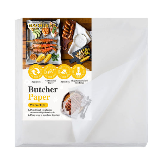 NACHLYNN 70 Pieces White Butcher Paper for Sublimation 12 x 12 inch Square Meat Sheet Paper Precut Butcher Paper No Wax Butcher Paper Disposable Butcher Paper Sheets for Wrapping Meat Heat Press