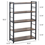 NAIYUFA 5-Tiers Bakers Rack,Microwave Oven Stand with Shelves,5 Tier Utility Storage Shelf with 5 Hooks,Multifunctional Shelf for Kitchen,Bathroom,Livingroom,Storehouse... NAIYUFA