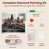CRAFTHUB Harry Potter Diamond Art – Hogwarts Castle – 5D Diamond Painting Kit & Tools – with Big Trays & Light Pens – Officially Licensed Merchandise – 19.7' x 23.6" CRAFTHUB