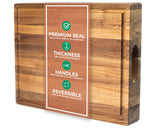 Saffron & Sage Large Wood Cutting Board - Thick 16 x 12 x 1.5 Inch Acacia Wooden Cutting Boards for Kitchen use with Deep Juice Groove, Reversible Saffron & Sage Home Living