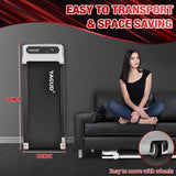 Yagud Under Desk Treadmill, Walking Pad for Home and Office, 2.5 HP Portable Walking Jogging Running Machine with Remote Control and LED Display, Sliver Yagud