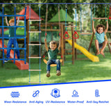 Dollate Ninja Warrior Obstacle Course for Kids - 65FT, Outdoor Obstacle Course 14 Accessories, Swings, Monkey Bars, Arm Trainers - Suitable for Boys and Girls 3+ - 440 lbs Capacity Dollate