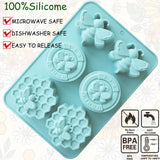 2Pcs Bee Silicone Molds Honeybee Silicone Mold for Making Homemade Soap, Lotion Bar, Jello, Bath Bomb, Beeswax, Candle BZIDII