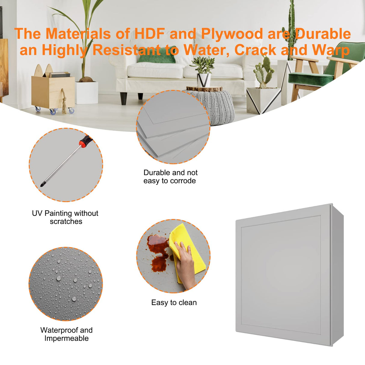 ROOMTEC Wood Wall Cabinet, Single Door Medicine Cabinet with Adjustable Shelves and Soft-close Door for Kitchen, Bathroom, and Laundry. 12" D*21" W*30" H, Shaker Dove ROOMTEC