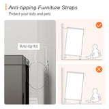 WAMPAT 12 Drawers Dresser Chest for Bedroom, 2-in-1 Modern Wood Closet Storage Organizer Furniture with Black Knobs & Solid Legs for Kids Room, Nursery, 94.4x15.3x32.4, Dark Grey WAMPAT