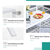 Patiorama Aluminum Patio Furniture Set, 4 PCS Modern Patio Conversation Set, All Weather White Outdoor Sectional Sofa Set w/Coffee Table, 3-Seater Sofa, Superior Olefin Cushion, Garden-Grey Cushion Patiorama