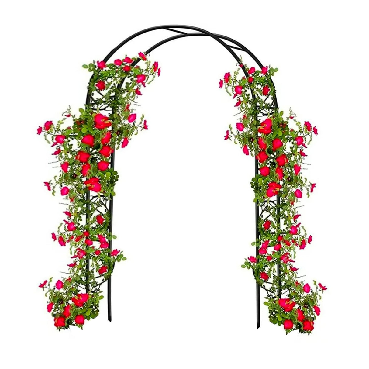 Garden Arch Trellis for Climbing Plants Outdoor Metal Trellis Wedding Arch Frame Assemble Freely 2 Sizes for Roses Vines Bridal Party Decoration, Black AngyangguoJi
