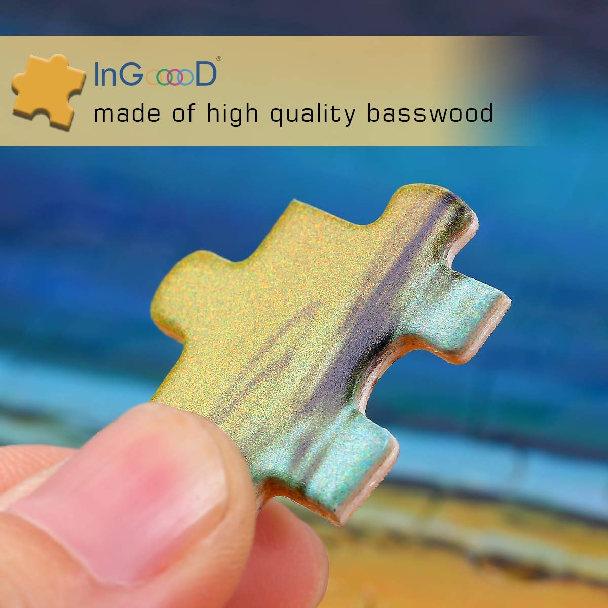 Ingooood- Jigsaw Puzzles 1000 Pieces for Adult- Tranquil Series- Island Sunset_IG-0550 Entertainment Wooden Puzzles Toys Ingooood