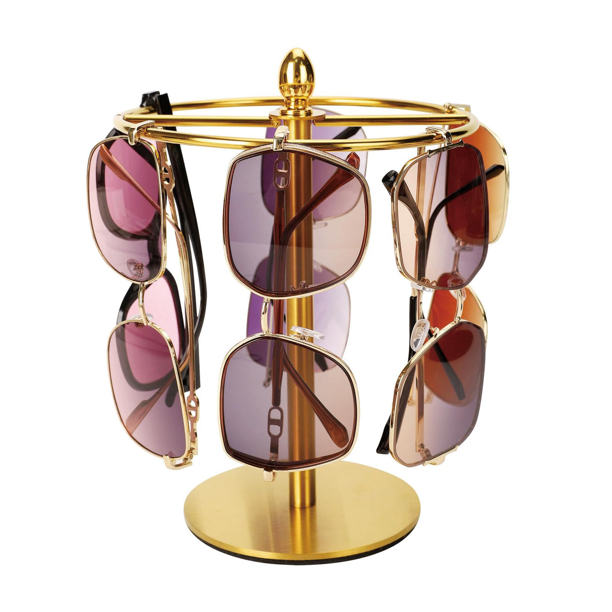 Sunglasses Organizer Display Stand, Eyeglass Holder Rack for 12 Pairs of Glasses, Stainless Steel (Gold) Wismay