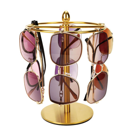 Sunglasses Organizer Display Stand, Eyeglass Holder Rack for 12 Pairs of Glasses, Stainless Steel (Gold) Wismay