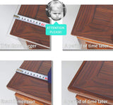 NECAUX Custom 39.4 x 96 Inch Frosted Table Cover Protector, 1.5mm Thick Wood Grain Transparent Table Pad Non-Slip Tablecloth Plastic Protective Pad for 8 Foot Dining Room Table, Conference Table NECAUX