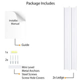 Wallniture Denver White 60 Inch Floating Shelves for Wall, Narrow Picture Ledge Shelf Set of 2,Wood Long Wall Shelves Wallniture