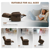 HUSFU Dual Motor Lay Flat Power Lift Recliner Chair for Elderly with Heat and Massage, Infinite Position Large Recliner Chairs w/USB Ports and Remote Control,Chenille,Brown HUSFU