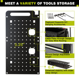 NattyDot Power Tool Organizer Wall Mount with Charging Station,Cordless Tool Organizer 8 Drill Holder, 4 Layer Storage Rack for Garage Organization,Tool Holder with 8 Outlet Power Strip (Black) NattyDot