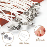 JEAWIWI Candle Wicks for Candle Making 120 Pcs with 120 Pcs Wick Stickers and 10 Pcs Candle Wick Holders, Cotton Candle Wick for Soy Wax, Beeswax, Coconut Wax JEAWIWI