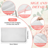 50 Pieces Sublimation Blank Canvas Makeup Bags Bulk, Blank DIY Heat Transfer Cosmetic Bags, Pen Case, Pencil Bags, Clear Sublimation Blank Pouch with Zipper (Mixed Colors, 7 x 4.3 Inch) Frienda