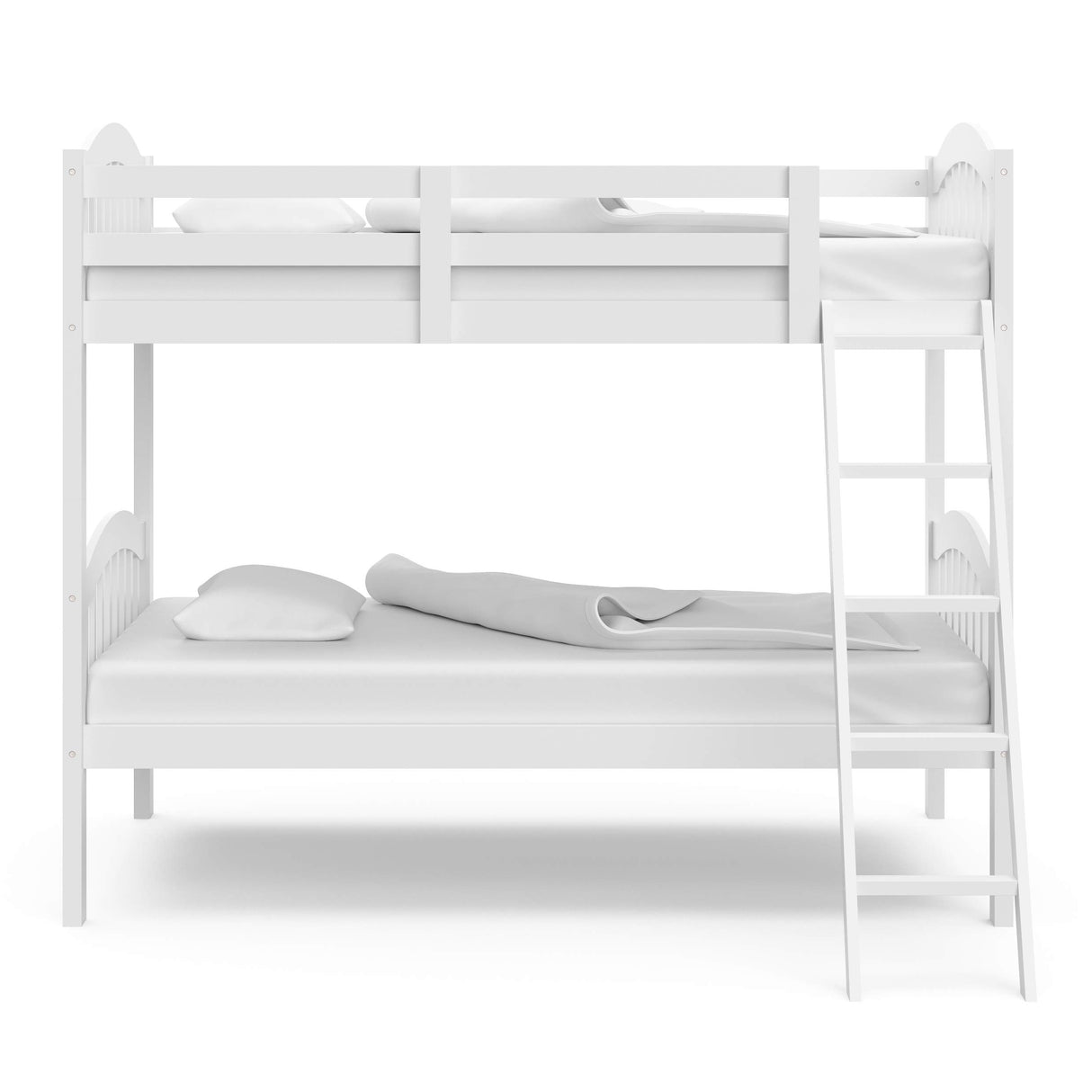 Storkcraft Long Horn Twin-Over-Twin Bunk Bed (White) - GREENGUARD Gold Certified, Converts to 2 individual twin beds Storkcraft