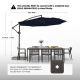 wikiwiki 10ft Patio Umbrellas Offset Outdoor Umbrella Cantilever Hanging Umbrellas w/Infinite Tilt, Fade Resistant Waterproof RECYCLED FABRIC Canopy & Cross Base, for Yard, Garden & Deck, Navy Blue wikiwiki