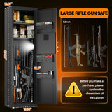 6-9 Gun Safe for Rifles and Pistols, Quick Access Electronic Key Lock, Alarm Mute Function, Black Steel, Adjustable Shelves & Gun Racks, Floor Mount Karuikev
